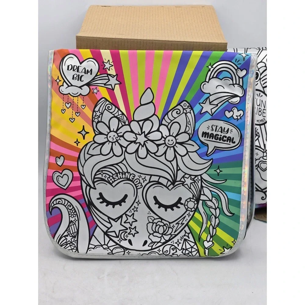 2 Lot Just My Style Unicorn Messenger Bags ‎ - Bright Markers Included
